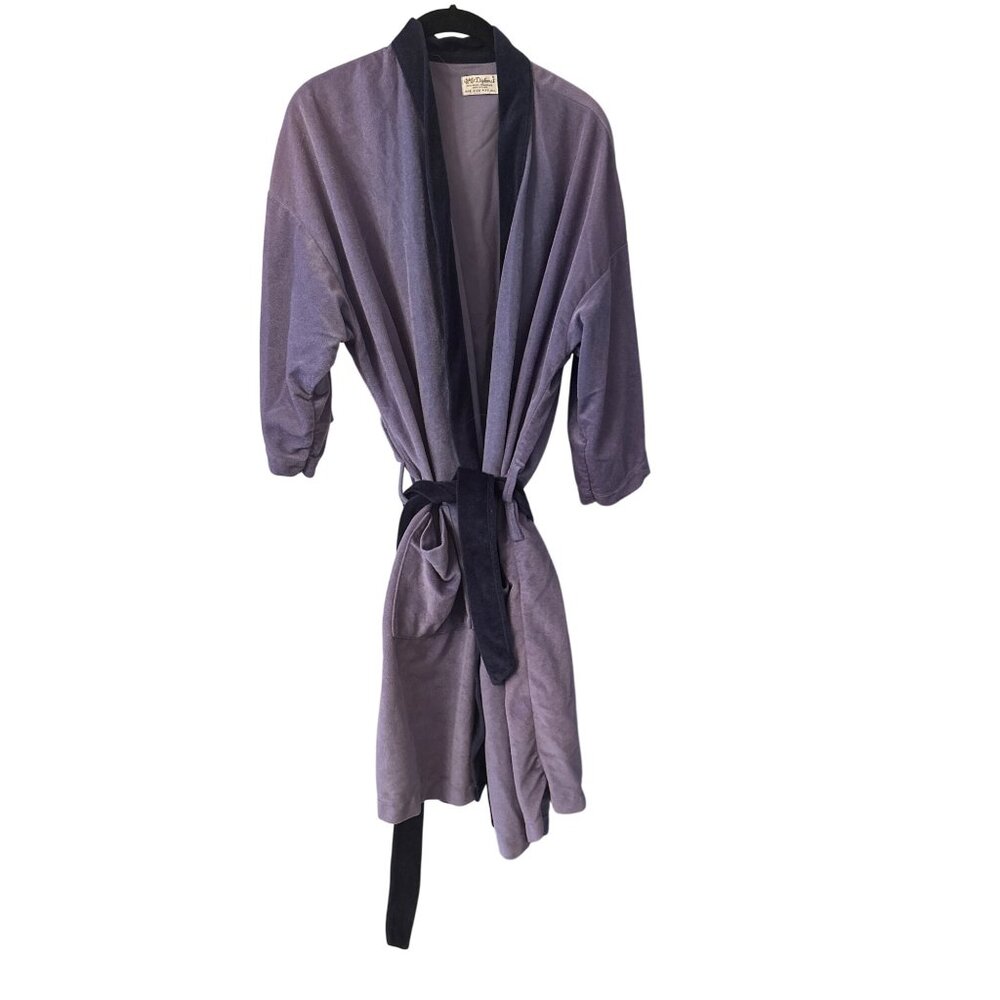 Vintage  80s Diplomat Purple & Black Robe 50 One Size Fits